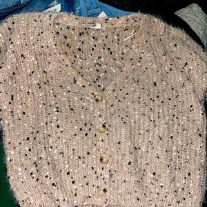 Small plush multi gold flecks cardigan